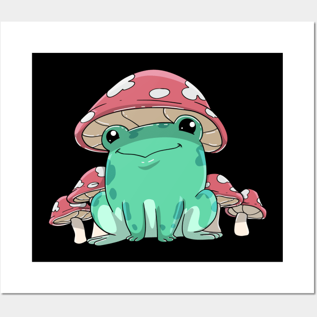 Frog Mushroom Kawaii Anime Wall Art by KAWAIITEE